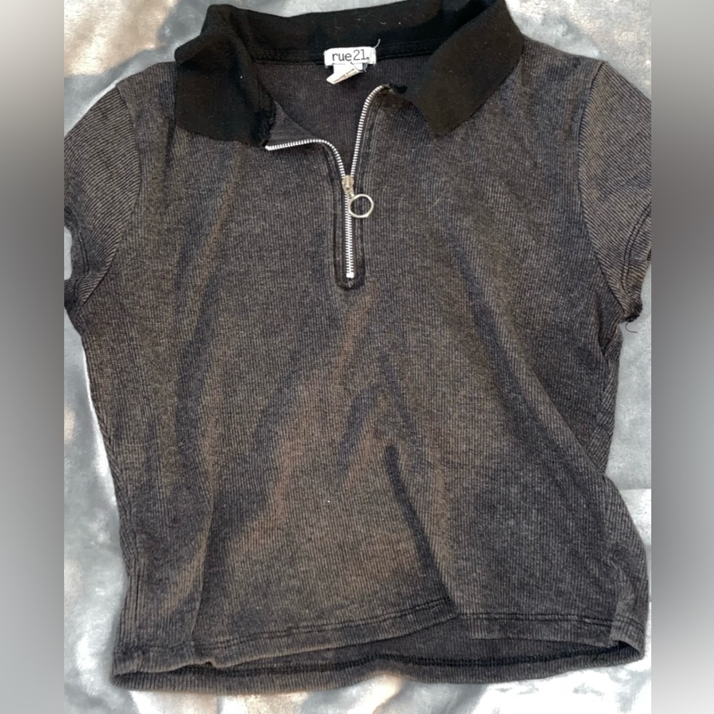 Medium black and gray zip up worn once